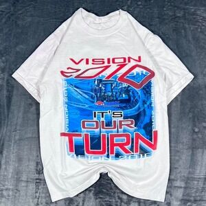 2010 Vision It's Our Turn Tour White Graphic T-Shirt - no size tag